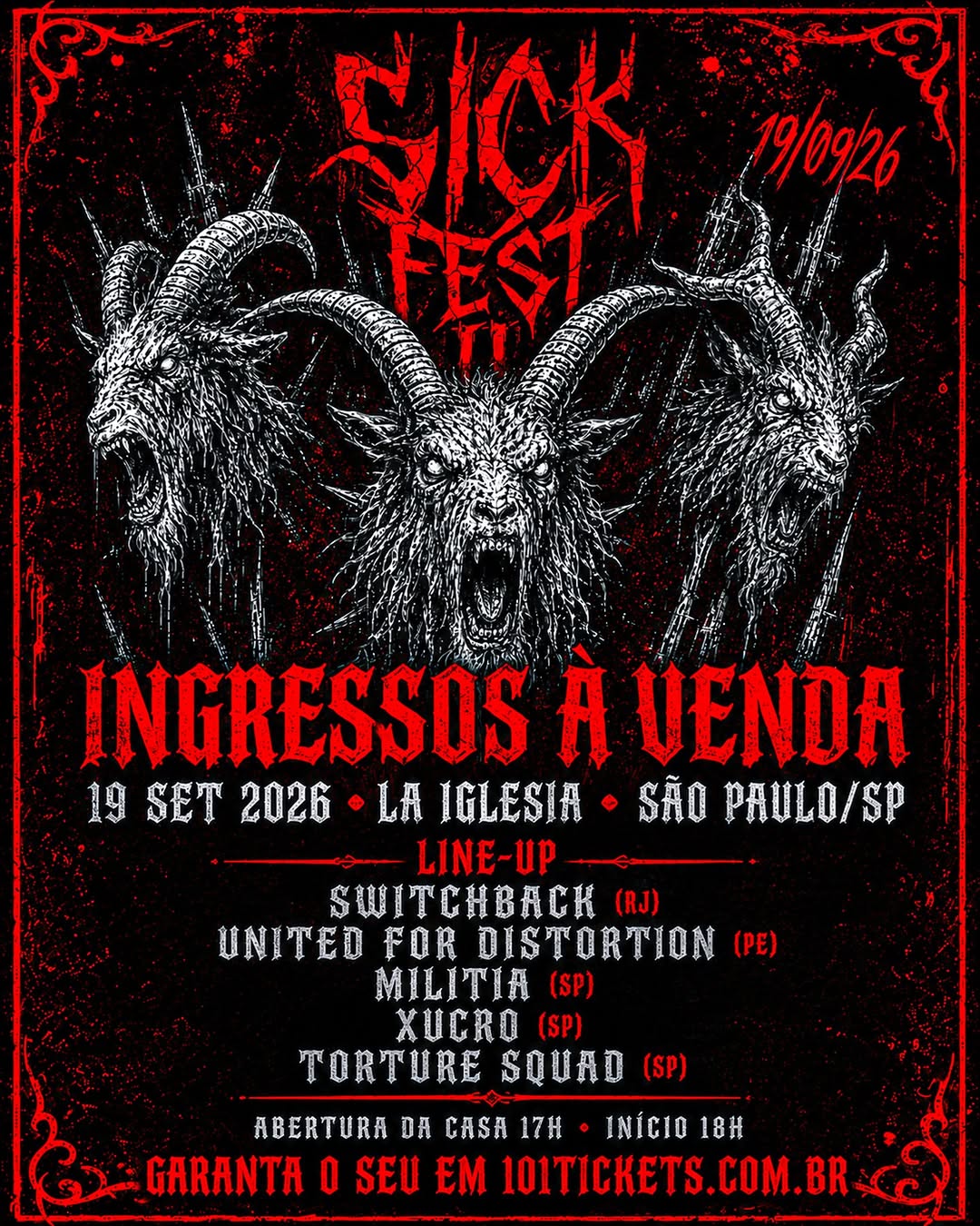 🔥 INGRESSOS DISPONIVEIS 🔥Dia 19 de setembro, a família Sick se reúne na La Iglesia, em São Paulo...